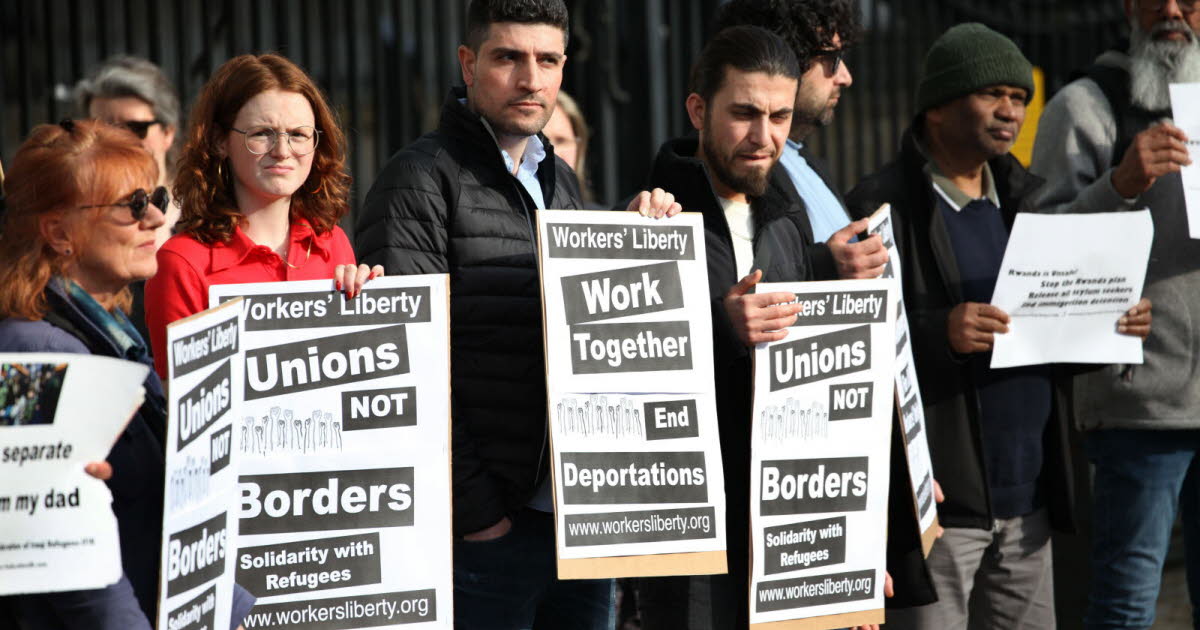 United Kingdom.  Activists want to prevent the deportation of migrants to Rwanda